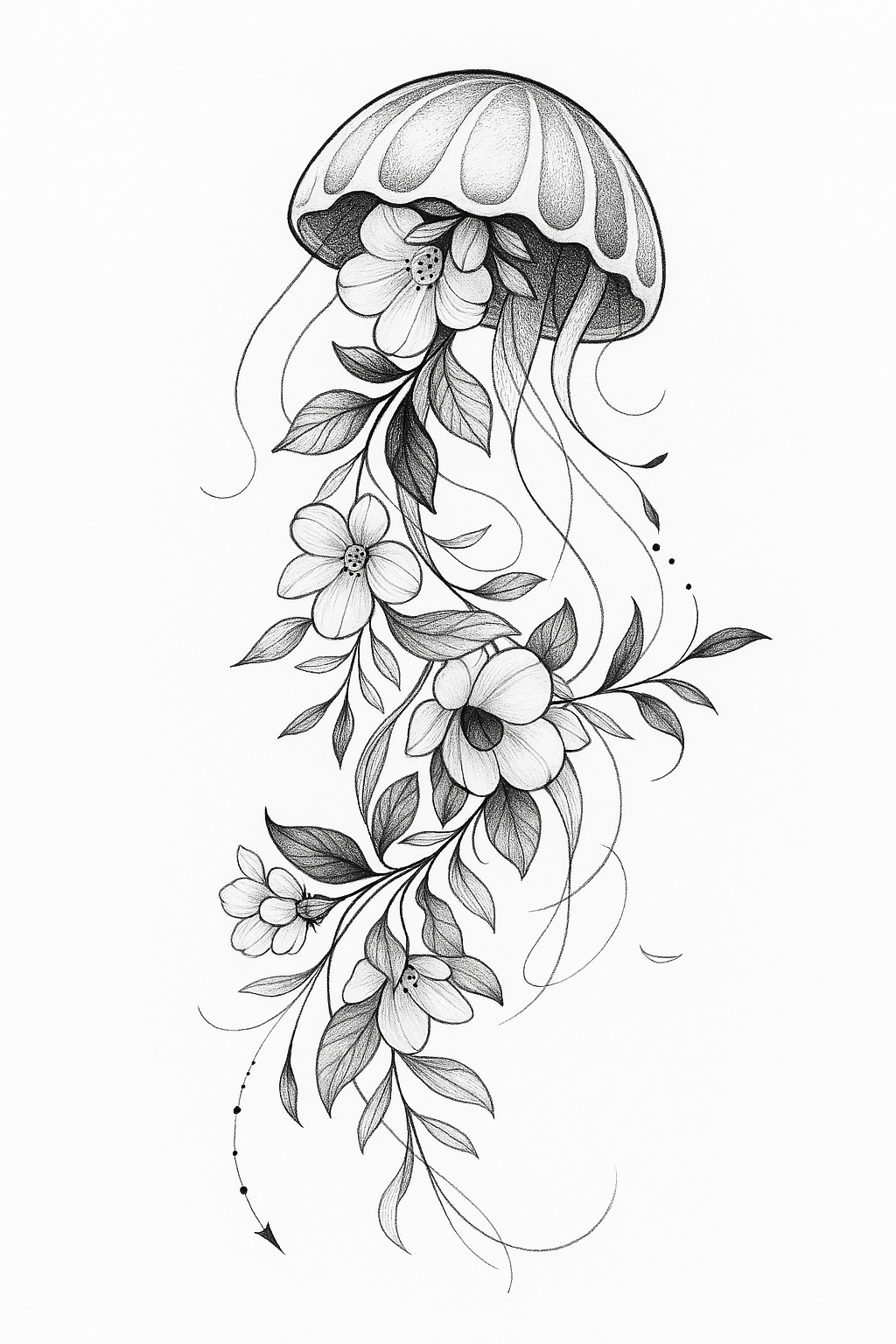 Quallen Tattoos-Anpassungsfähigkeit und Gelassenheit