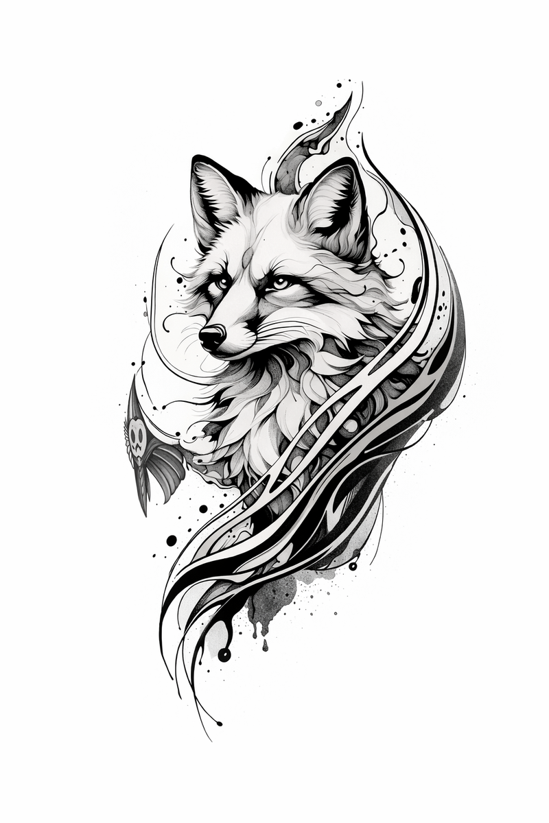 Fuchs im fliessenden Ink-Stil 🦊✨