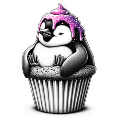 Cupcake Pinguin mit Glitzer Effekt