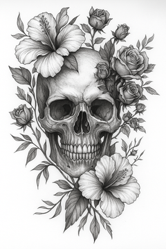 Florale Vergänglichkeit - Ein Tanz zwischen Leben und Tod – in feinster Linie.