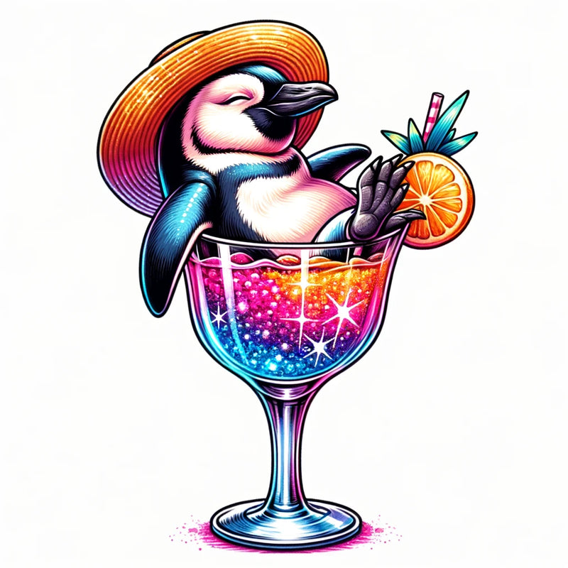 Party Pinguin  mit Glitzer Effekt