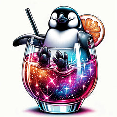 Party Pinguin  mit Glitzer Effekt