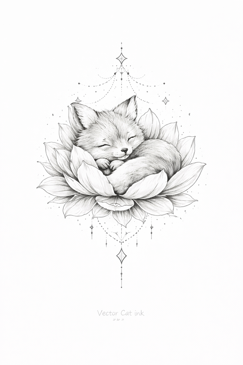 Lotus-Kitsune – Ruhe, Schutz & Wandlung