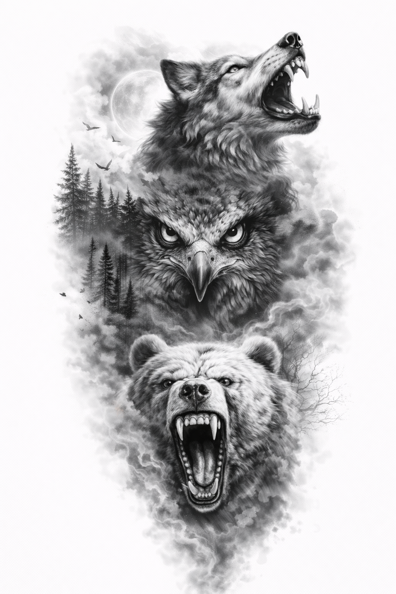 Wolf, Adler und Bär – Dreifache Urkraft 🐺🦅🐻