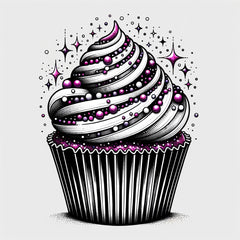 Cupcake mit Glitzer Effekt