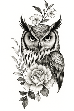 Kleine Tattoos, große Weisheit: Eulen Fine Line Designs