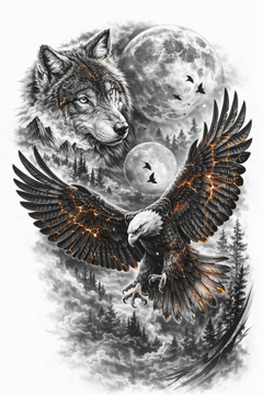 Wolf und Adler im Sturm 🐺🦅⚡