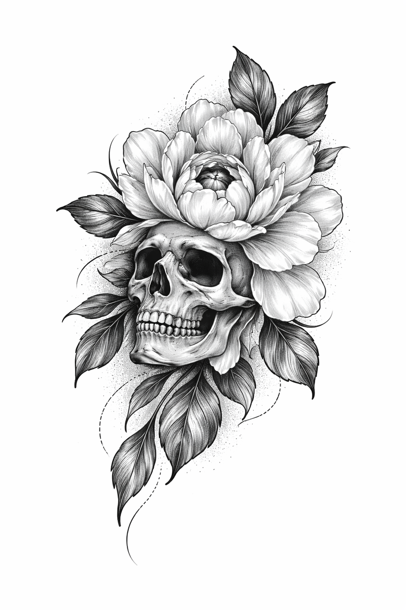 Skull mit Blüte 💀🌸