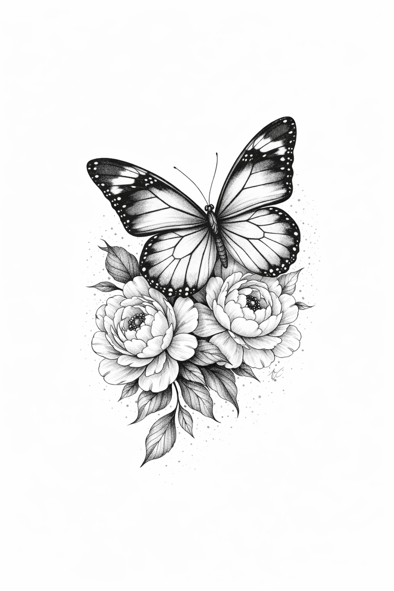 Schmetterling mit Blüten 🦋🌸