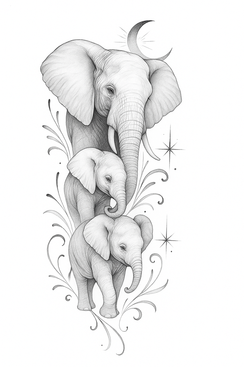Elefantenweisheit – Familie in Harmonie