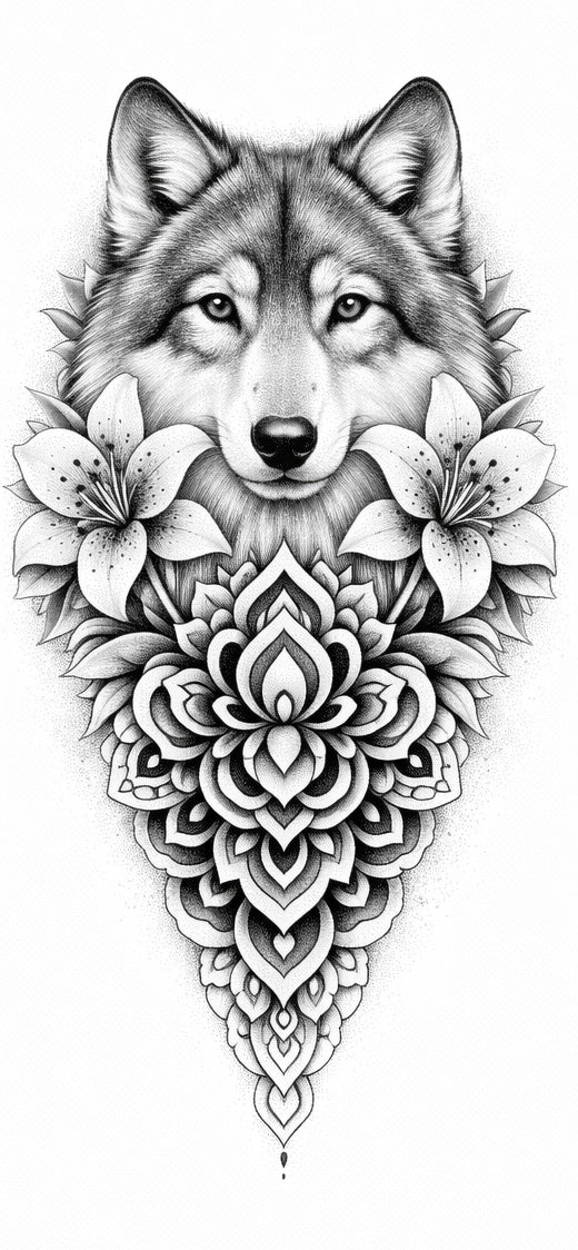 Wolf mit Lilien – Wächter der Wahrheit