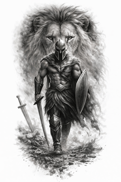 Wikinger mit Löwe 🪓🛡️🦁