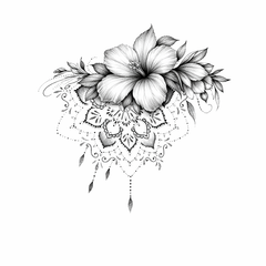 Hibiskus mit ornamentaler Mandala-Energie 🌺✨