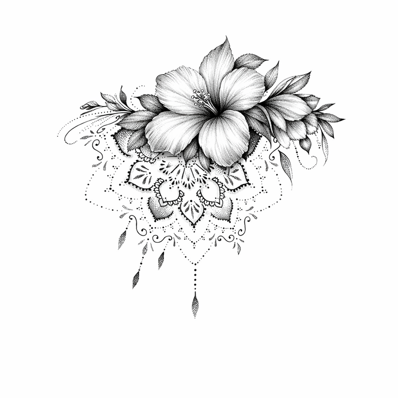 Hibiskus mit ornamentaler Mandala-Energie 🌺✨