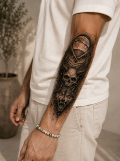 Eule – Skull – Wolf – Mond
