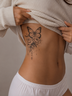 Schmetterling mit Blüten