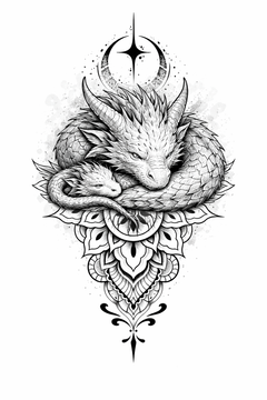 Drachenmutter mit Babydrache
