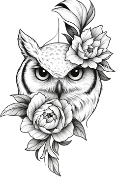 Kleine Tattoos, große Weisheit: Eulen Fine Line Designs