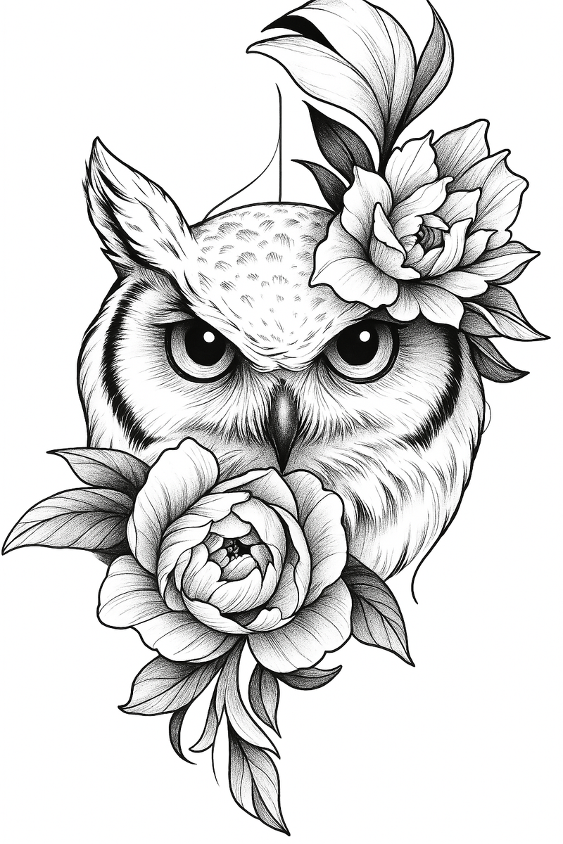Kleine Tattoos, große Weisheit: Eulen Fine Line Designs