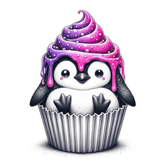 Cupcake Pinguin mit Glitzer Effekt