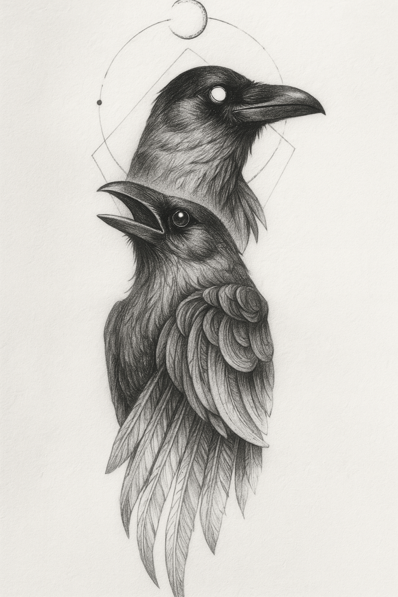 Zwei Raben – Wissen, Schatten & Wegweiser