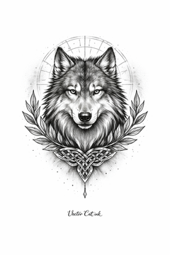Wolf mit keltischem Knoten 🐺🍃 2 Versionen