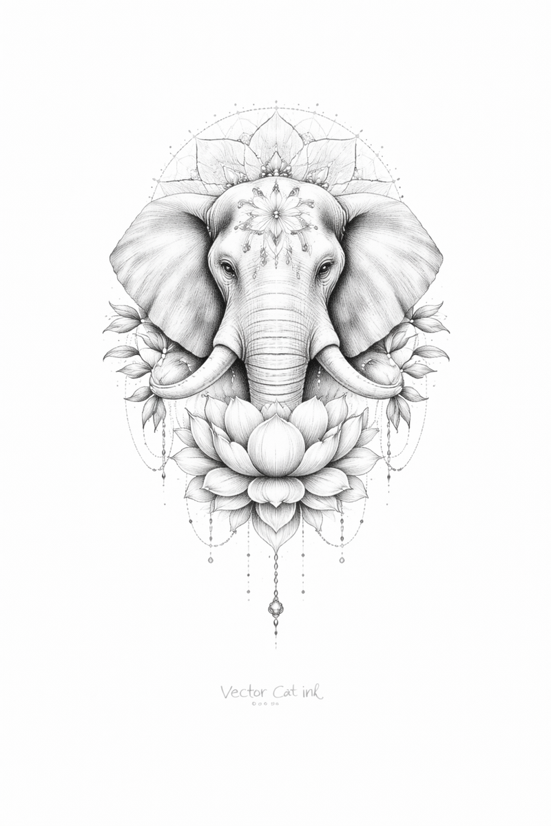 „Lotus-Elefant“ – Würde, Sanftmut & innere Größe