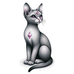 Sanfte Mystik in Pastellpink: Katze