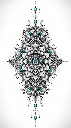 Sleeve Tattoos Mandalas türkis