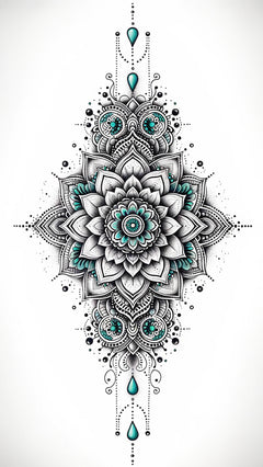 Sleeve Tattoos Mandalas türkis