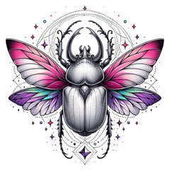 Fantasy Beetle Tattoo: Ein Kaleidoskop der Farben und Diamanten