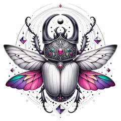 Fantasy Beetle Tattoo: Ein Kaleidoskop der Farben und Diamanten