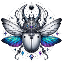 Fantasy Beetle Tattoo: Ein Kaleidoskop der Farben und Diamanten