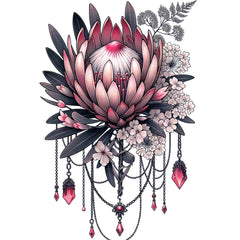 Kleine Tattoos Proteas und  Queen Anne’s Lace Blume