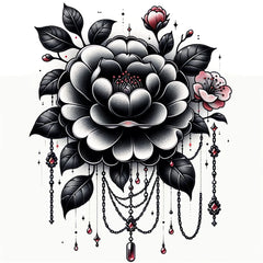 Mittelgrosse Tattoos Camellia und Apple Blossom