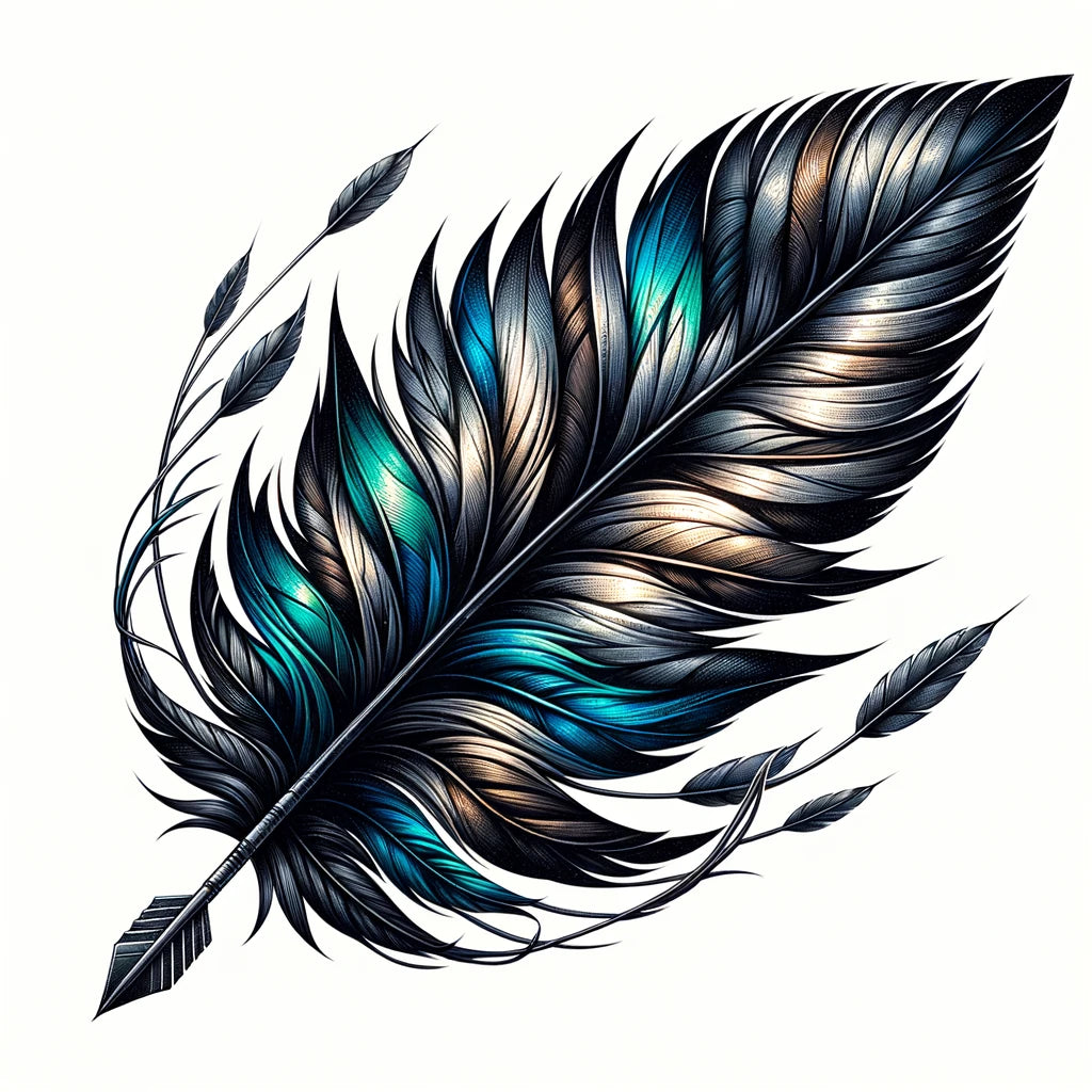 Wunderschöne Feder Tattoo-design Stock-Vektorgrafik - Alamy