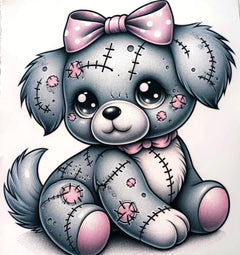 Kleine Tattoos - Girls Hund Stofftier