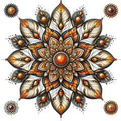 Mandala mit orangem Stein- persönliche Entwicklung und als Erinnerung