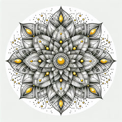 Mandala mit gelbem Stein-positiven Geist