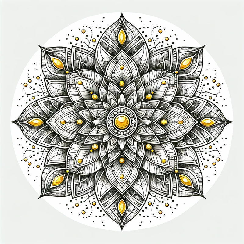 Mandala mit gelbem Stein-positiven Geist
