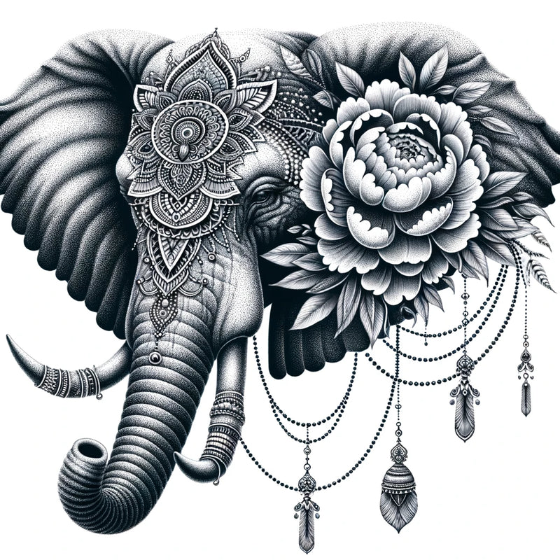 Mittelgrosse Tattoos-Die unendliche Reise eines Elephanten