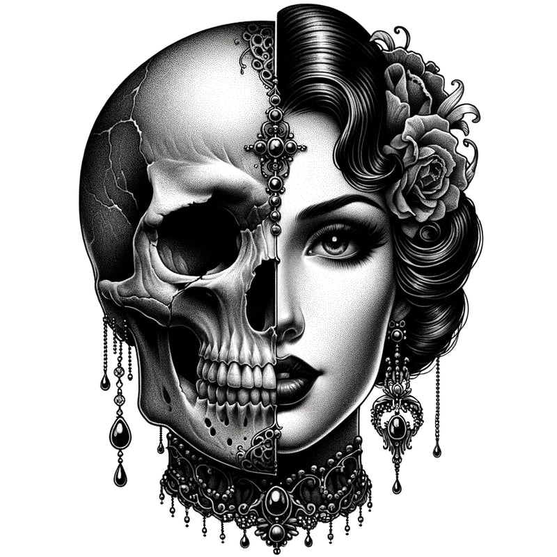 Mittelgrosse Tattoos- Gothic Frau-Symbol Übergang und die Wandlung