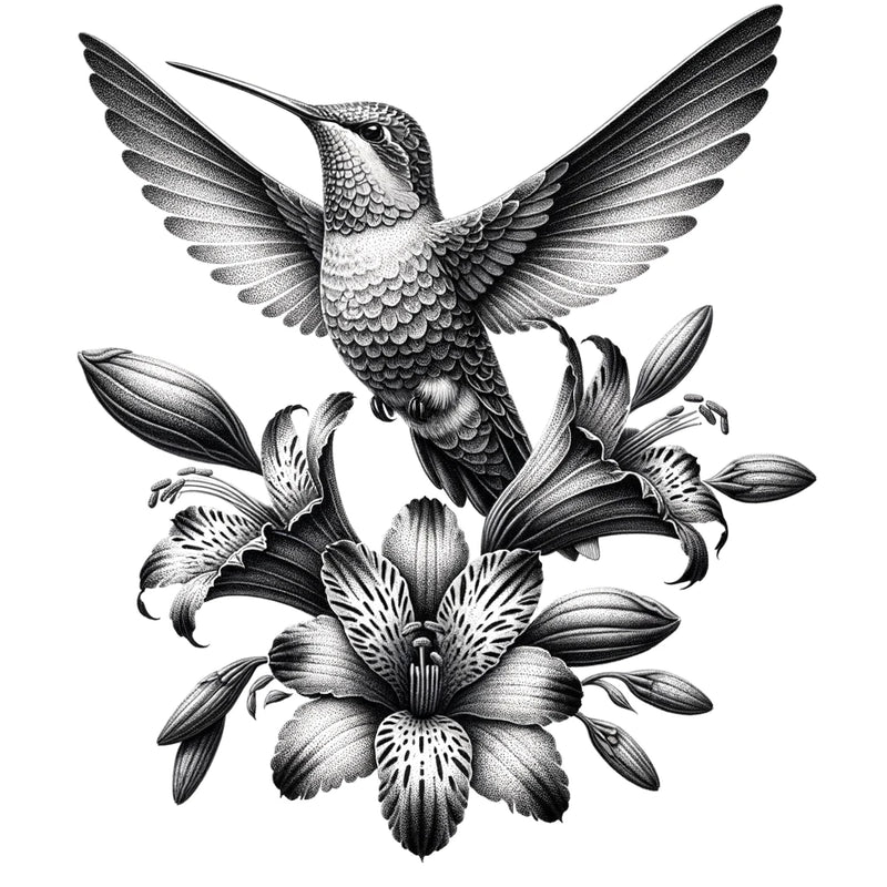 Mittelgrosse Tattoos- Kollibrie- Innerer Ruhe und Frieden