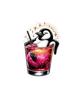 Party Pinguin  mit Glitzer Effekt