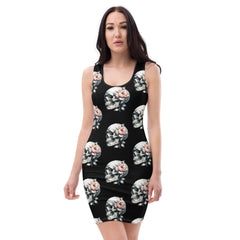 Art Line- Schädel mit Rosen -Kleid