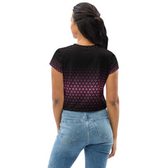 Geometric Line-Crop-Top