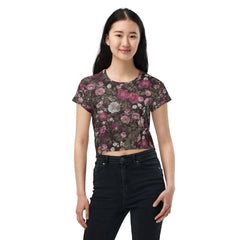 Blumenmuster -Crop-Top