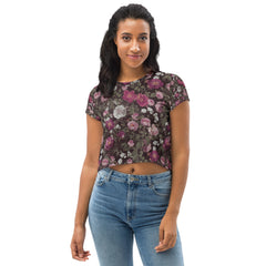 Blumenmuster -Crop-Top