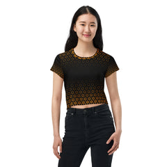 Geometric Line- Crop-Top