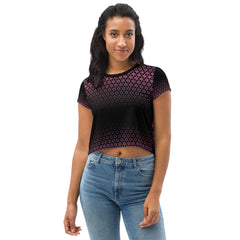 Geometric Line-Crop-Top